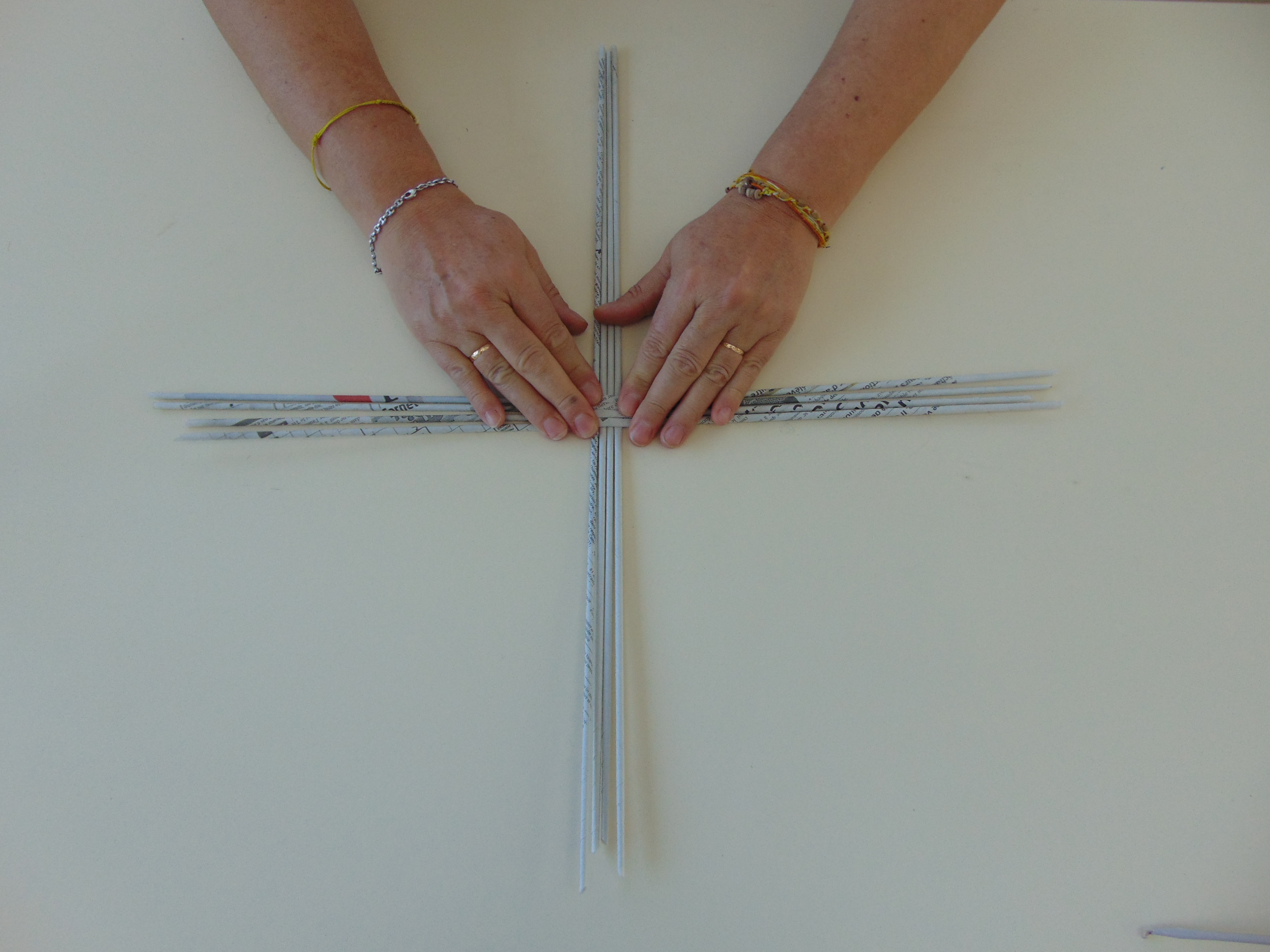 Répartition des baguettes pour tressage