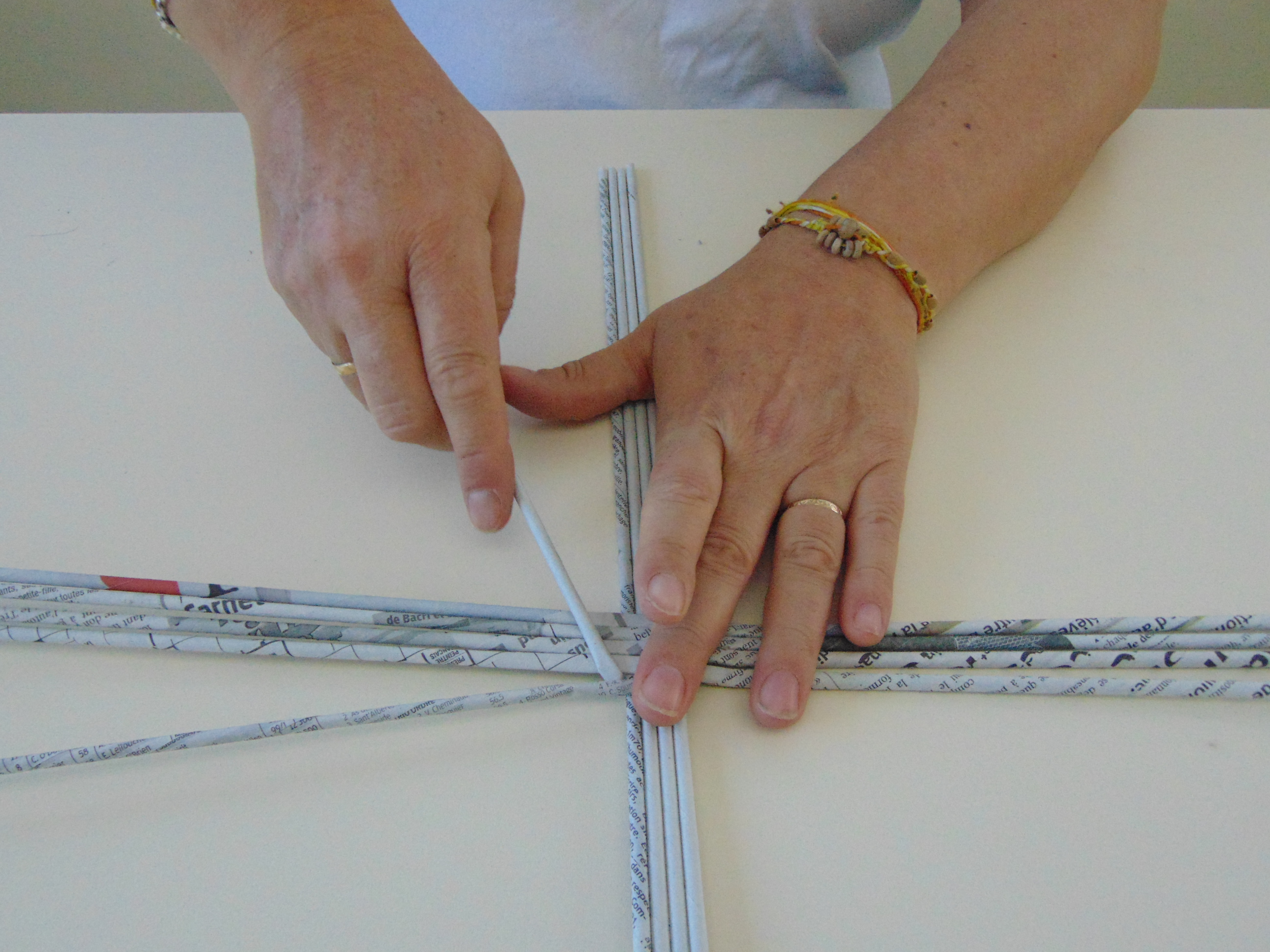 Croisement de baguettes pour tressage Eco Vannerie