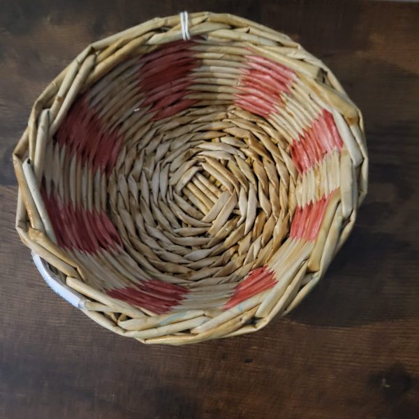 vide poche bois et rouge