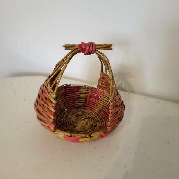 panier rouge et bois eco vannerie