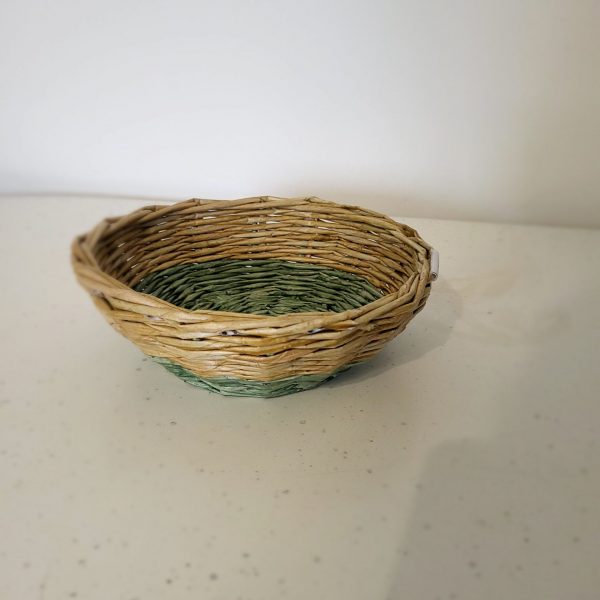 panier papier journal bois et vert