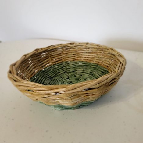 panier ecovannerie vert et bois