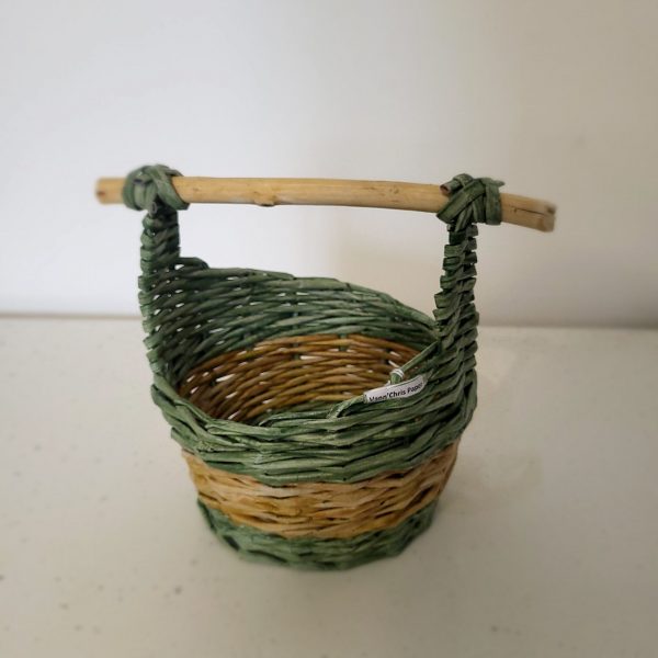 panier eco vannerie vert bois