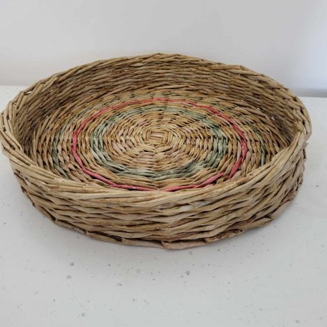 plateau rouge vert bois eco vannerie